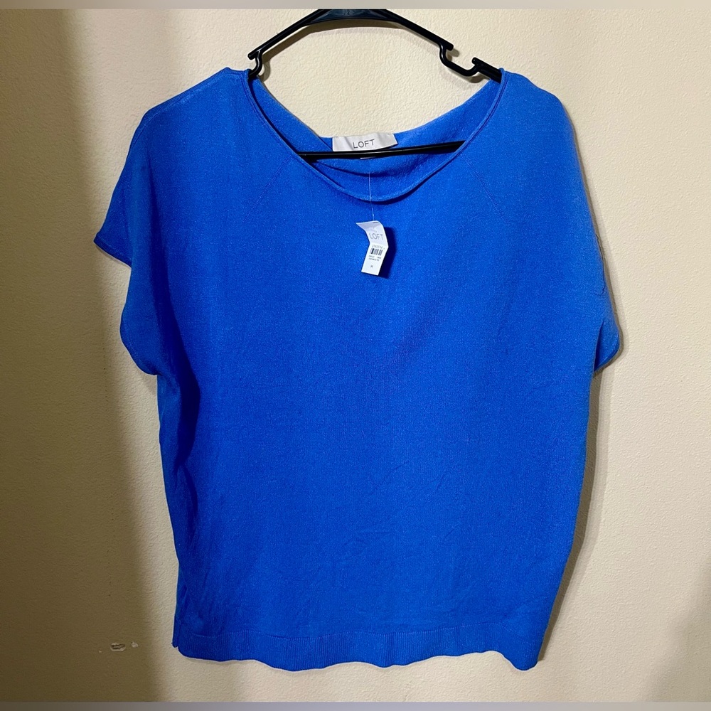 LOFT Women’s Blue Knit Top NWT
